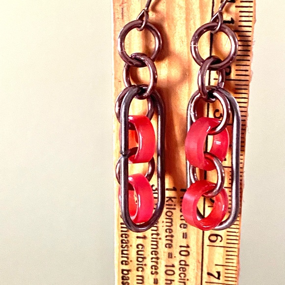 Earrings Steampunk Industrial Diesel OOAK Handmade - Picture 3 of 6